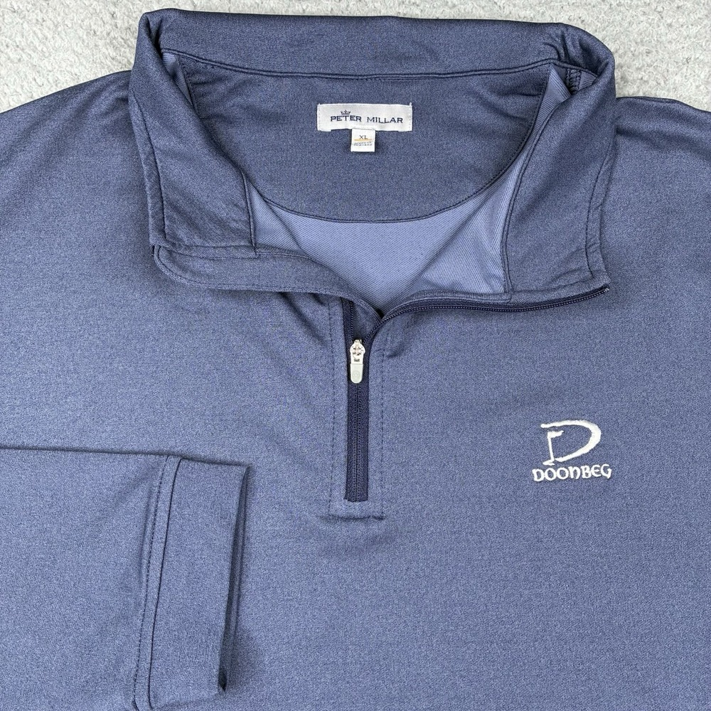 Peter Millar Doonbeg Golf 1/4 Zip Performance Pullover Men's XL Blue